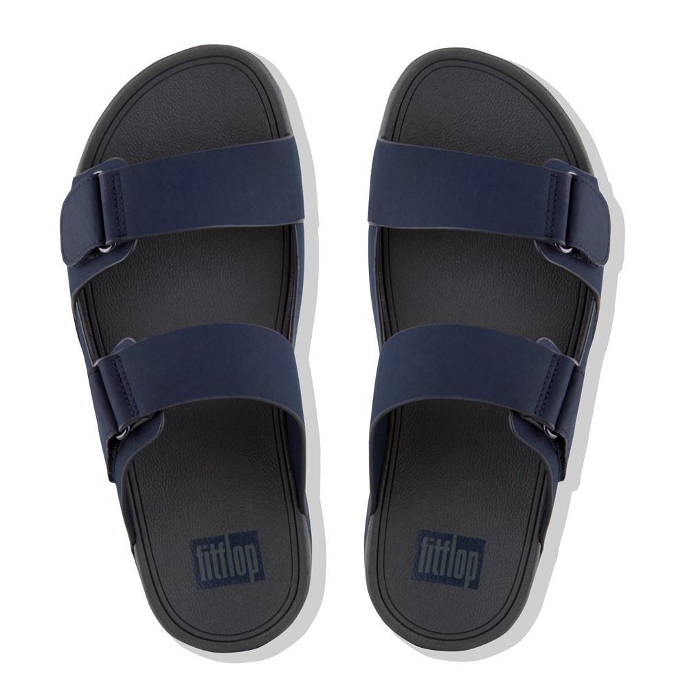 Fitflop Mens Slides Navy - Gogh Neoprene Adjustable - 62ODSTHZQ